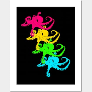 Octopus (Cephalopoda) rainbow Posters and Art